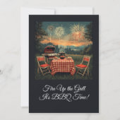 Invitation Retro 1950s Backyard BBQ Scene – Nostalgic 4th of  (Devant)