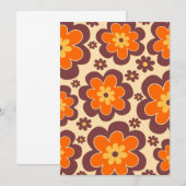 Invitation Retro 1960s Style Floral (Devant / Derrière)