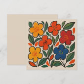 Invitation Retro 1960s Style Floral Pattern (Devant / Derrière)