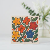 Invitation Retro 1960s Style Floral Pattern (Debout devant)