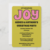 Invitation Retro 1970 Lime Green and Pink Christmas Party (Devant)