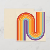 Invitation Retro 1970s Style Arched Stripes Geometric Pattern (Devant / Derrière)