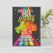 Invitation Retro 1980 Anniversaire des années 80 (Debout devant)