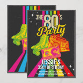 Invitation Retro 1980 Anniversaire des années 80 (Devant / Derrière)