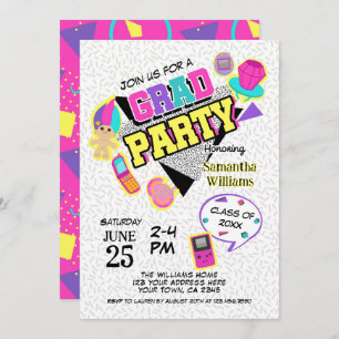 Invitation Retro 1990s Graduation Party