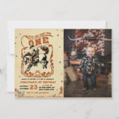 Invitation Retro 1st Rodeo Western Cowboy photo d'anniversair (Devant)