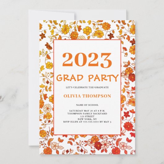 Invitation Retro 2023 Graduation Party (Devant)