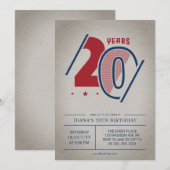 Invitation Retro 20e anniversaire (Devant / Derrière)