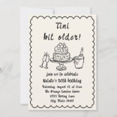 Invitation Retro 30e Fête de Gâteau de Champagne (Devant)