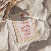 Invitation Retro 30ème Main Peint Bow Bonjour Trente Annivers