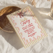 Invitation Retro 30ème Main Peint Bow Bonjour Trente Annivers