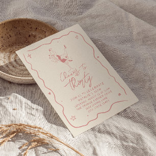 Invitation Retro 30th Cheers To Thirty Pink Birthday Party