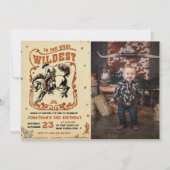 Invitation Retro 3e Rodeo Western Cowboy photo d'anniversaire (Devant)