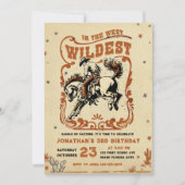 Invitation Retro 3ème Rodeo Western Cowboy Anniversaire (Devant)