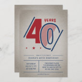 Invitation Retro 40e anniversaire (Devant / Derrière)