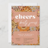 Invitation Retro 40e anniversaire (ou tout âge) (Devant)