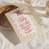 Invitation Retro 40ème Main Peint Bow Bonjour Quarante Annive