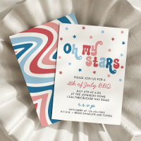 Invitation Retro 4 juillet BBQ Party