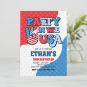 Invitation Retro 4 juillet Party Aux Etats-Unis Anniversaire (Debout devant)