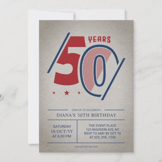 Invitation Retro 50e anniversaire (Devant)