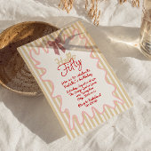 Invitation Retro 50ème Main Peint Bow Bonjour Cinquante Anniv