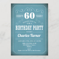 Retro 60e fête d'anniversaire - Bleu Blanc