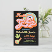 Invitation Retro 60's 70's Hippie Super Party (Debout devant)