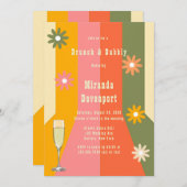 Invitation Retro 60s les années 70 Super Stripes Bridesmaids (Devant / Derrière)