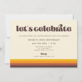Invitation Retro 60s Vintage Fêtons Anniversaire (Devant)