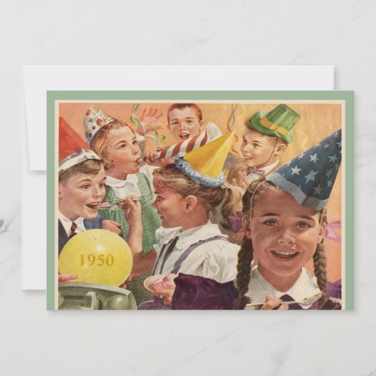 Invitation Retro 65e fête d'anniversaire 1950 souvenirs d'enf (Devant)