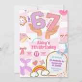 Invitation Retro 67 Aesthetic Patch Party Birthday (Devant)