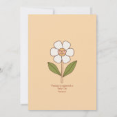 Invitation Retro 70ies super boho fleur bébé (Dos)