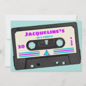 Invitation Retro 80 Purple Mix Tape 30e fête d'anniversaire (Devant)