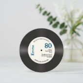 Invitation Retro 80e anniversaire Photo Faux Vinyl Record Mus (Debout devant)