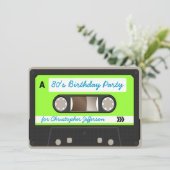 Invitation Retro 80s Cassette Bande Anniversaire Fête Invitat (Debout devant)