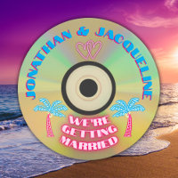 Retro 80s Musique Tropical Neon Faux CD Mariage