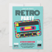 Invitation Retro 80s Neon Cassette Dance Party (Devant)