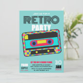 Invitation Retro 80s Neon Cassette Dance Party (Debout devant)