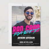 Invitation Retro 80s Neon Fun Rad Grad Graduation sur mesure (Devant)