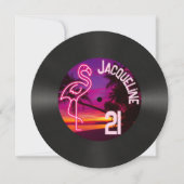Invitation Retro 80s Record Tropical Neon 21e anniversaire (Devant)