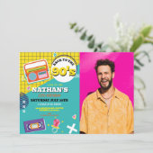 Invitation Retro 90s Anniversaire des années 90 (Debout devant)