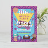 Invitation Retro 90s Anniversaire des années 90 (Debout devant)