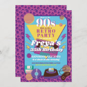 Invitation Retro 90s Anniversaire des années 90 (Devant / Derrière)
