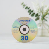 Invitation Retro 90s Musique Thème 30e anniversaire Faux CD (Debout devant)