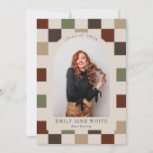 Invitation Retro À damiers Arch Diplôme photo intemporel (Devant)