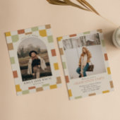 Invitation Retro À damiers Arch Diplôme photo intemporel