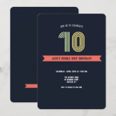 Invitation Rétro à Double Chiffre (Devant / Derrière)