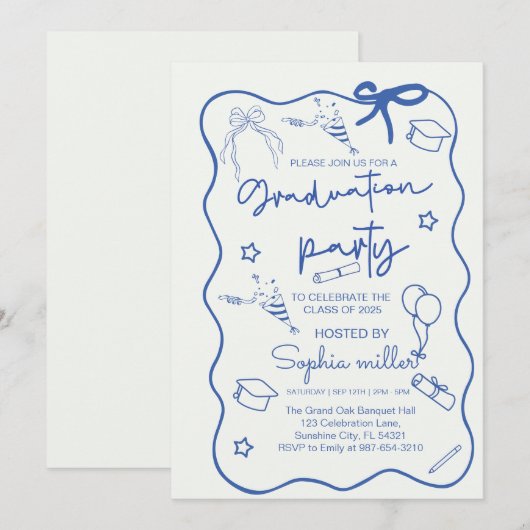 Invitation Rétro à la Fête de Remise des Diplômes  (Devant / Derrière)