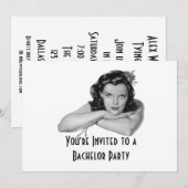 Invitation rétro à la soirée d'enterrement de vie  (Devant / Derrière)