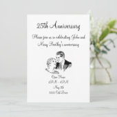 Invitation rétro à l'anniversaire du couple (Debout devant)